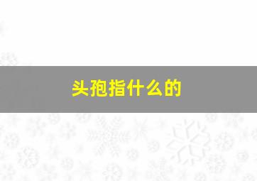 头孢指什么的