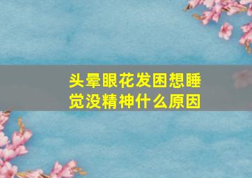 头晕眼花发困想睡觉没精神什么原因