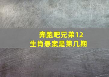 奔跑吧兄弟12生肖悬案是第几期