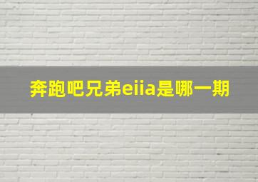 奔跑吧兄弟eiia是哪一期