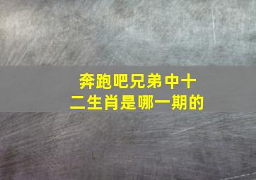 奔跑吧兄弟中十二生肖是哪一期的