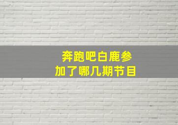 奔跑吧白鹿参加了哪几期节目