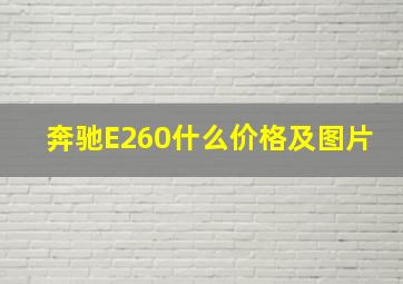 奔驰E260什么价格及图片