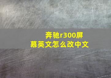 奔驰r300屏幕英文怎么改中文