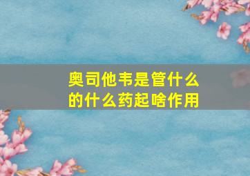 奥司他韦是管什么的什么药起啥作用