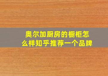 奥尔加厨房的橱柜怎么样知乎推荐一个品牌