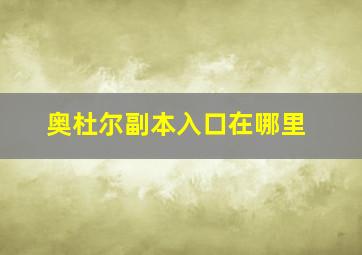 奥杜尔副本入口在哪里