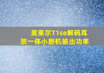 奥莱尔T1se解码耳放一体小胆机输出功率