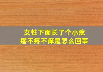 女性下面长了个小疙瘩不疼不痒是怎么回事