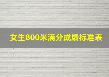 女生800米满分成绩标准表