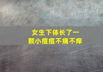 女生下体长了一颗小痘痘不痛不痒