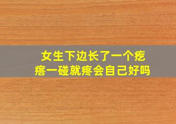 女生下边长了一个疙瘩一碰就疼会自己好吗