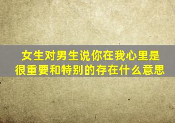 女生对男生说你在我心里是很重要和特别的存在什么意思