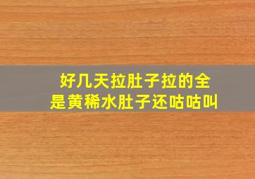 好几天拉肚子拉的全是黄稀水肚子还咕咕叫