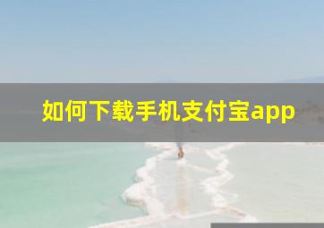 如何下载手机支付宝app