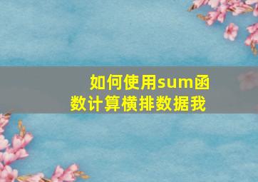 如何使用sum函数计算横排数据我