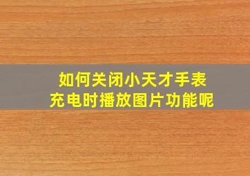 如何关闭小天才手表充电时播放图片功能呢