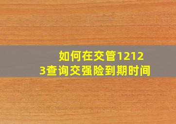 如何在交管12123查询交强险到期时间