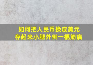 如何把人民币换成美元存起来小腿外侧一棍筋痛