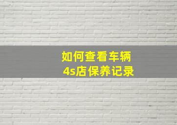 如何查看车辆4s店保养记录