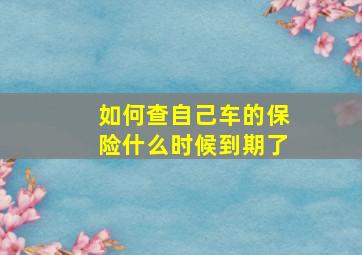 如何查自己车的保险什么时候到期了