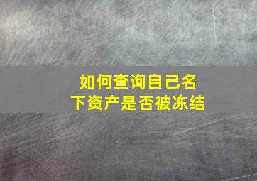 如何查询自己名下资产是否被冻结