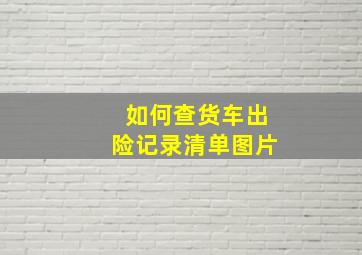 如何查货车出险记录清单图片