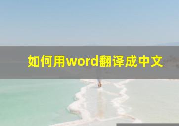 如何用word翻译成中文