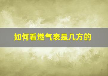 如何看燃气表是几方的