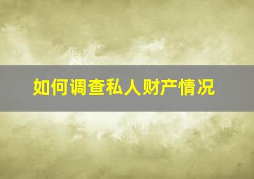 如何调查私人财产情况