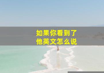 如果你看到了他英文怎么说