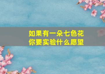 如果有一朵七色花你要实验什么愿望