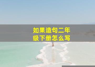 如果造句二年级下册怎么写