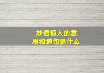 妙语惊人的意思和造句是什么