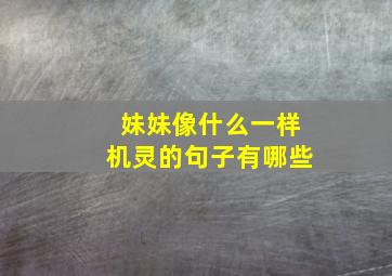 妹妹像什么一样机灵的句子有哪些