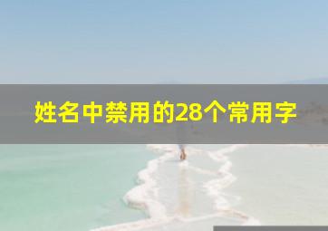 姓名中禁用的28个常用字