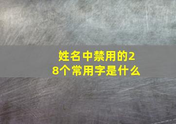 姓名中禁用的28个常用字是什么