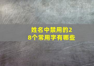 姓名中禁用的28个常用字有哪些