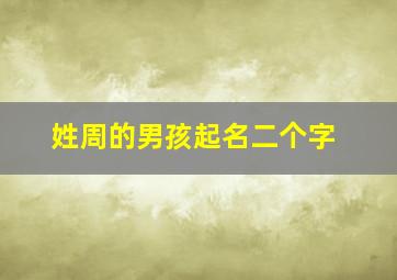 姓周的男孩起名二个字