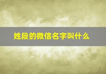 姓段的微信名字叫什么