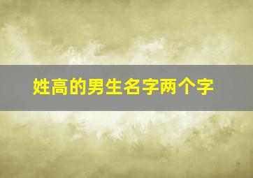 姓高的男生名字两个字