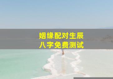 姻缘配对生辰八字免费测试