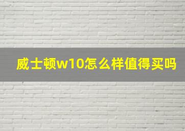 威士顿w10怎么样值得买吗