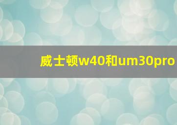 威士顿w40和um30pro