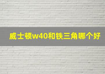 威士顿w40和铁三角哪个好