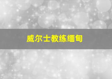 威尔士教练缅甸