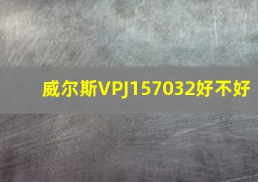 威尔斯VPJ157032好不好