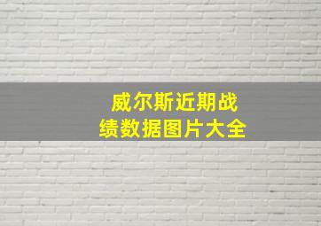 威尔斯近期战绩数据图片大全