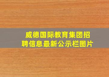 威德国际教育集团招聘信息最新公示栏图片