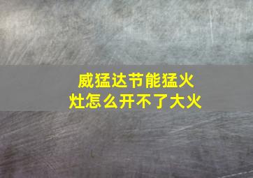 威猛达节能猛火灶怎么开不了大火